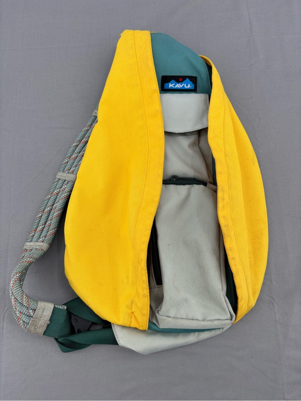 Kavu Yellow and Gray Crossbody Sling Pack